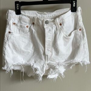 Women’s White Denim Levi’s Cutoff Shorts